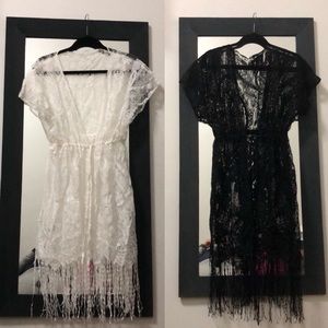 Lace & Fringe Cover up /Kimono Boho Vibes